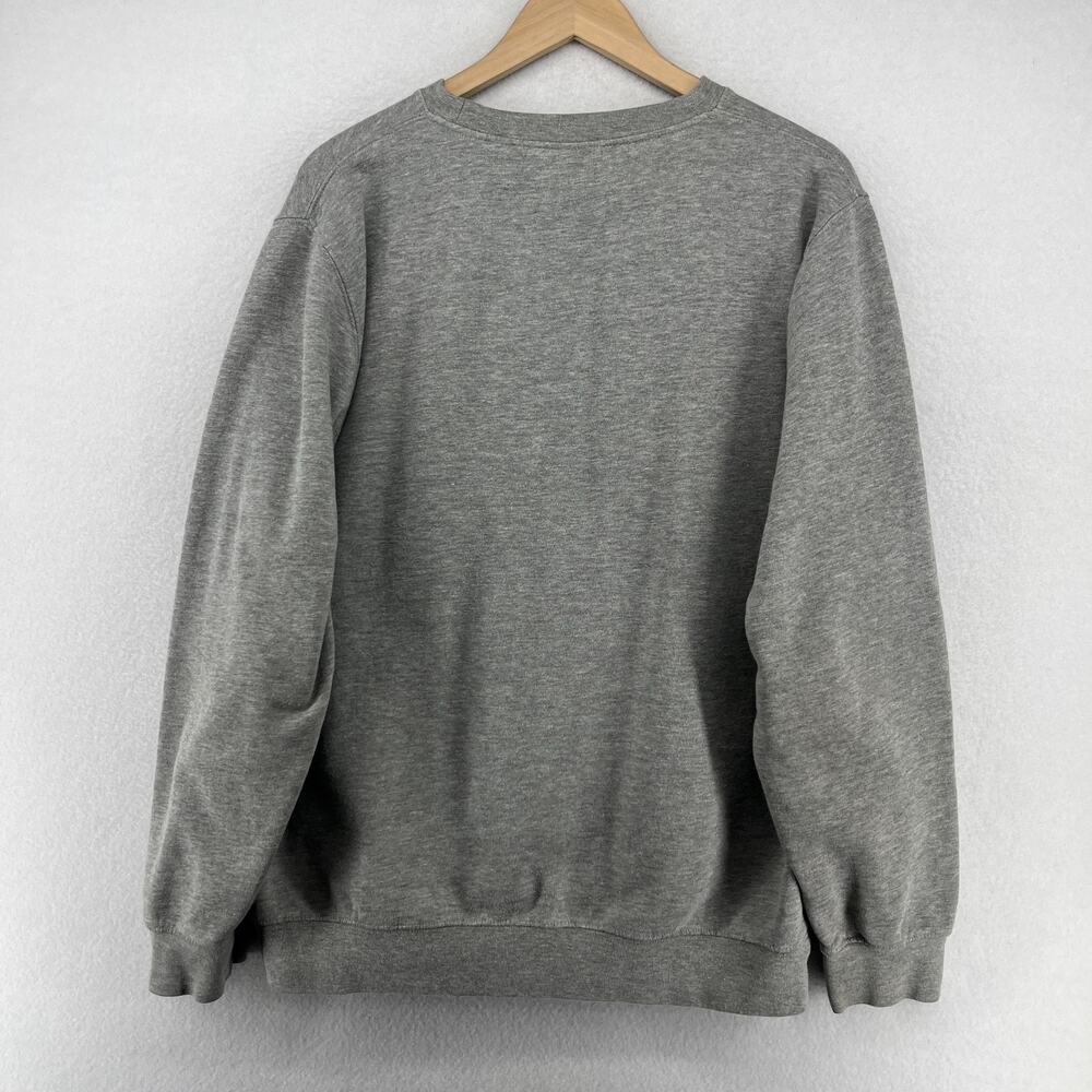 STUSSY Sweatshirt Mens 2XL State Crew Fleece Pullover Cotton Blend Gray USA VTG - Picture 2 of 14